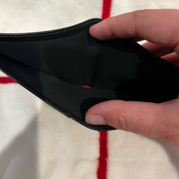 Coach Compact Credit Card Wallet 4685 Bifold Black Leather Calfskin - Picture 7 of 9